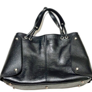 Carla Ferreri Leather Satchel Black